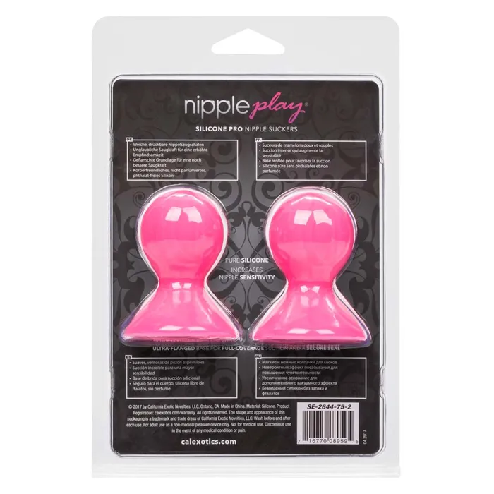 California Exotics Nipple Play Silicone Pro Nipple Suckers Pink Couples