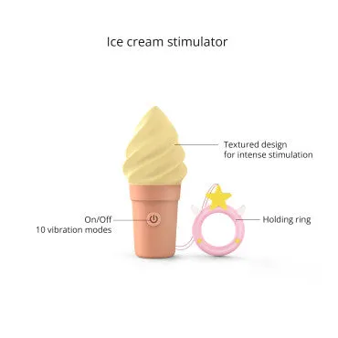 CandIce Vanilla Pop Silicone Ice Cream Cone Vibrator Lovely Planet Female Sex Toys