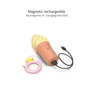 CandIce Vanilla Pop Silicone Ice Cream Cone Vibrator Lovely Planet Female Sex Toys