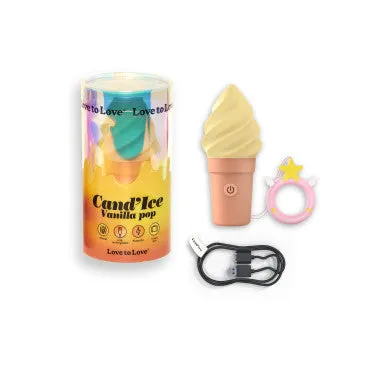 CandIce Vanilla Pop Silicone Ice Cream Cone Vibrator Lovely Planet Female Sex Toys