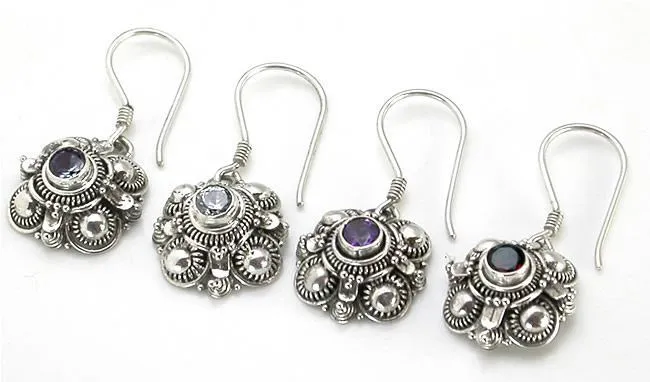 Cluster French Hook Bali Sterling Silver Earrings Painful Pleasures Anal