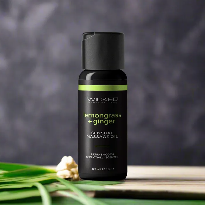 Couples Wicked Lubes Wicked Lemongrass Ginger Sensual Massage Oil 4 oz