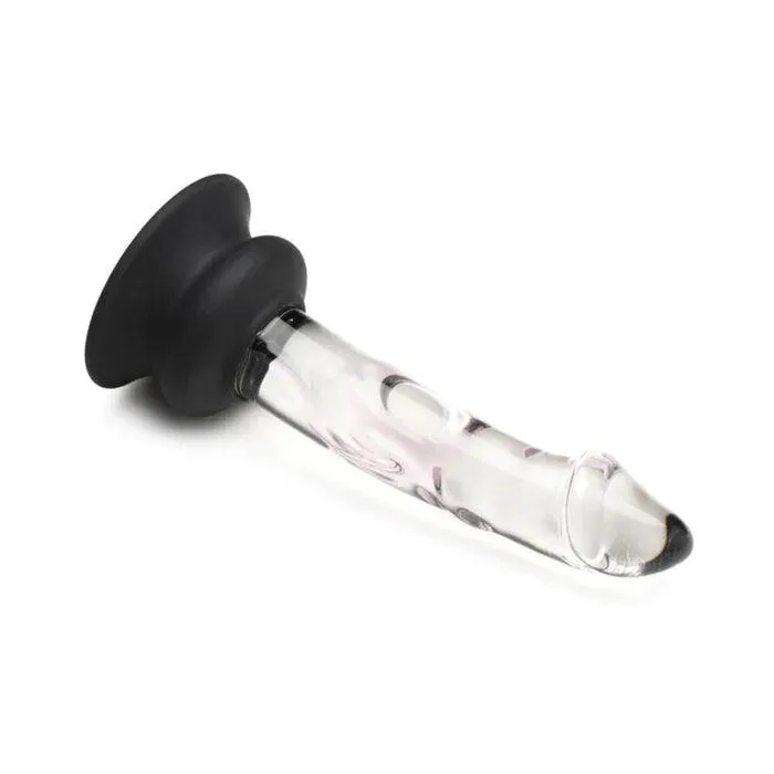 Curve Novelties Inc Pleasure Crystal Glass Dildo with Silicone Base 56 Inch Anal