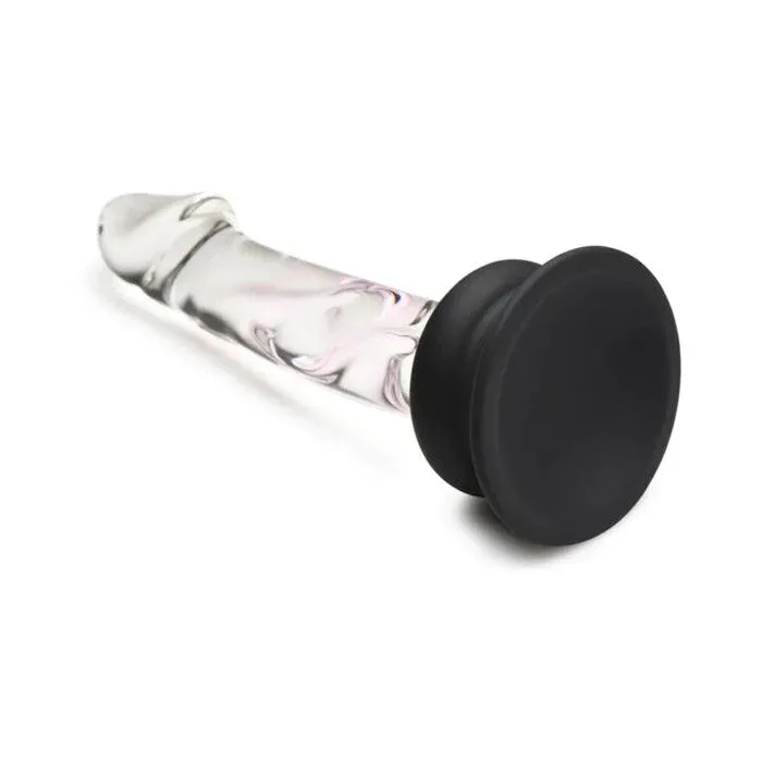 Curve Novelties Inc Pleasure Crystal Glass Dildo with Silicone Base 56 Inch Anal