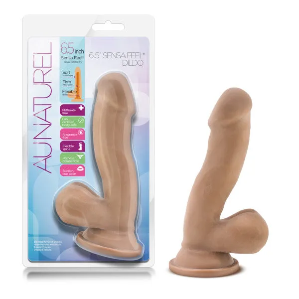 Dildos Au Naturel 65 Inch Dual Density Suction Cup Dildo Mocha Blush