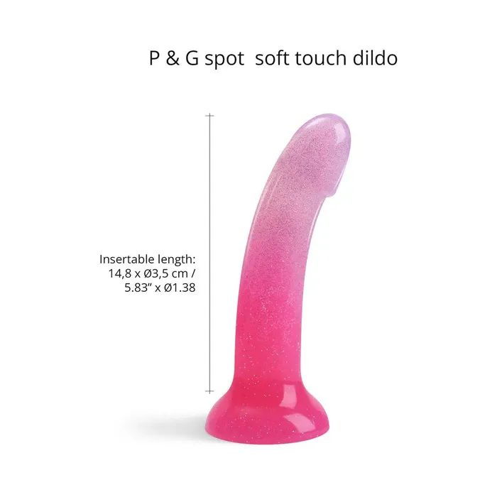 Dildos Lovely Planet Love to Love Dildolls Sunrise 6 inch Silicone Dildo with Multicolor Star Glitter PinkPurple