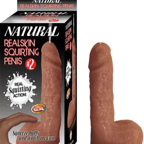 Dildos Nasstoys Natural Realskin Squirting Dildo 7 Inch Chocolate