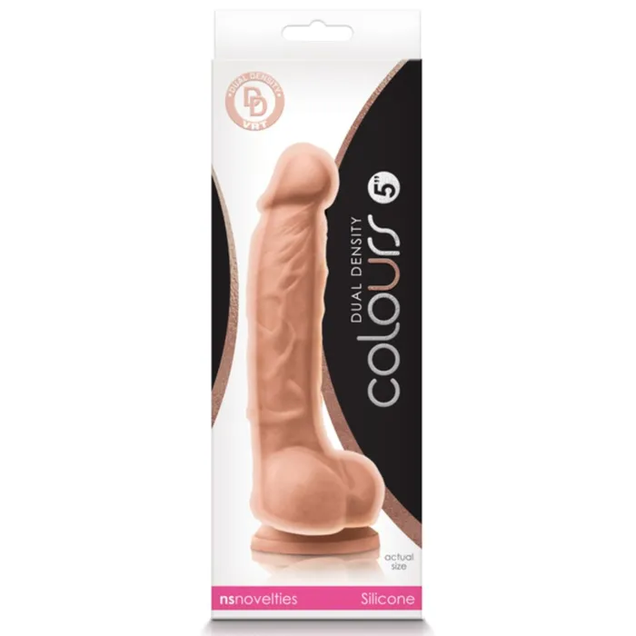 Dildos NS Novelties Colours Dual Density 7 Inch Silicone with Balls Vanilla