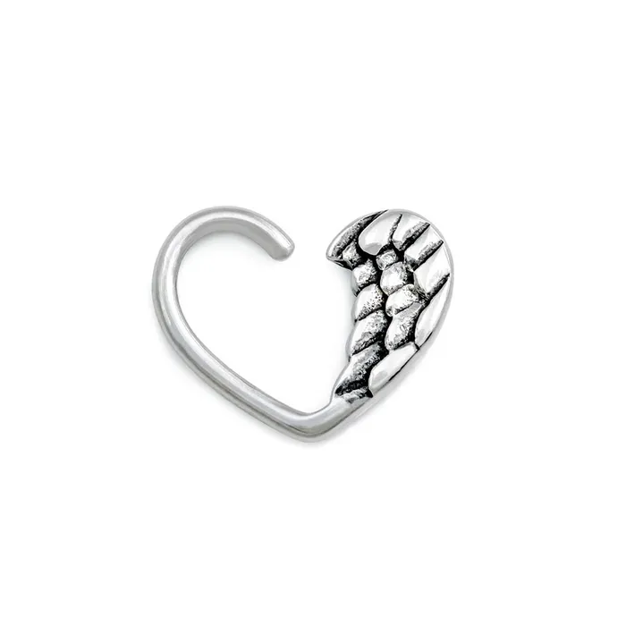 Dildos Painful Pleasures 16g Antique Silver Seraph Wing Bendable Heart Ear Jewelry Price Per 2