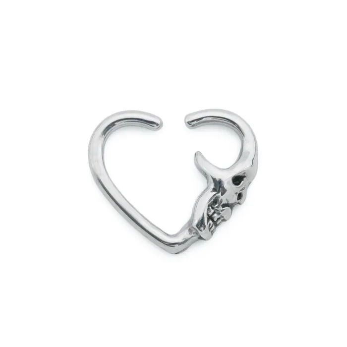 Dildos Painful Pleasures 16g Grinning Skull Heart Bendable Ear Jewelry