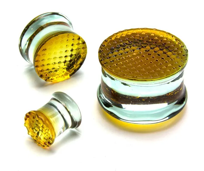 Dildos Painful Pleasures GOLDEN Honey Comb Glass Double Flare Plugs Price Per 1 Dildos Painful Pleasures GOLDEN Honey Comb Glass Double Flare Plugs Price Per 1