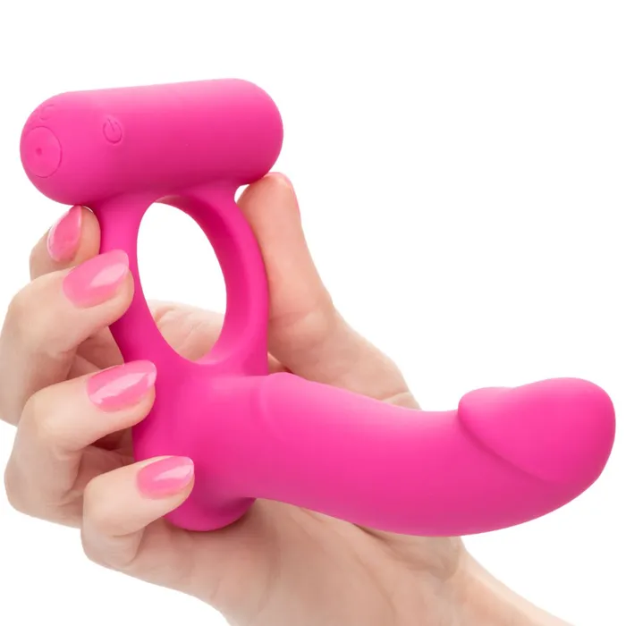 Double Diver Vibrating Pink Cock Ring for Double Penetration CalExotics Couples Double Diver Vibrating Pink Cock Ring for Double Penetration CalExotics Couples