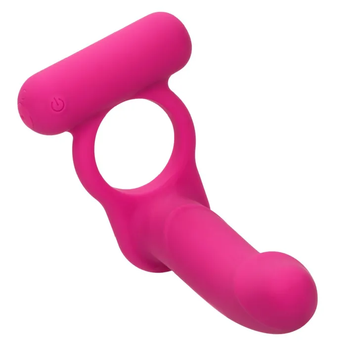 Double Diver Vibrating Pink Cock Ring for Double Penetration CalExotics Couples
