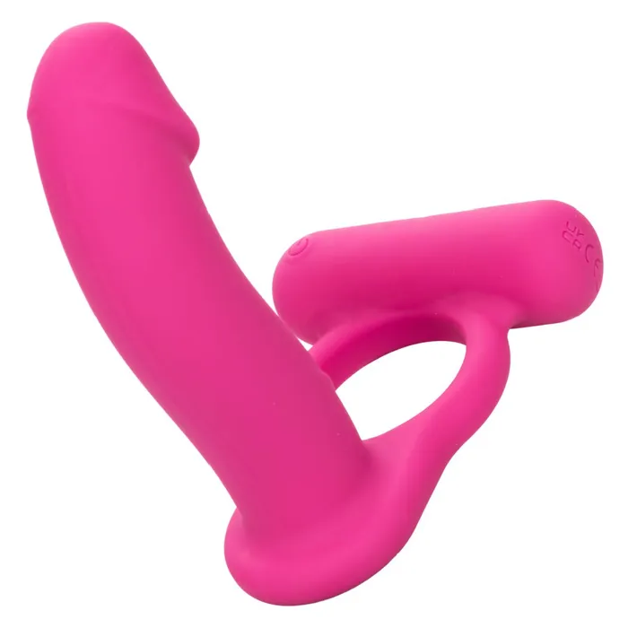 Double Diver Vibrating Pink Cock Ring for Double Penetration CalExotics Couples