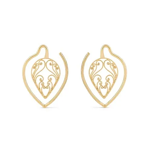 Elementals Organics Anal French Filigree Tear Drop Gold Plated Ear Weight 4mm Thick Price Per 1