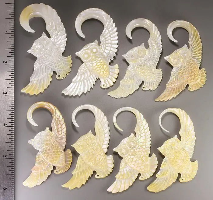 Elementals Organics Anal OWL Mother of Pearl Organic Jewelry 2mm 95mm Price Per 2