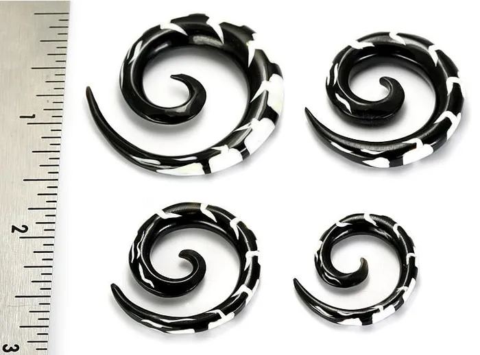 Elementals Organics Female Sex Toys EVOLUTION OF Wholesale Horn Tatoo Spirals Organic Body Jewelry 12g 00g Price Per 1