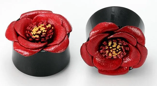 Elementals Organics Male Sex Toys Horn Plug with Painted LEATHER FLOWER CAP Inlay Organic Plug 8mm24mm Price Per 1 Elementals Organics Male Sex Toys Horn Plug with Painted LEATHER FLOWER CAP Inlay Organic Plug 8mm24mm Price Per 1