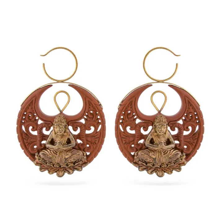 Elementals Organics Vibrators 14g Nirvana Saba Wood Earrings Price Per 2