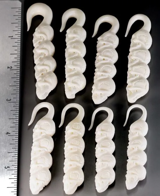 Elementals Organics Vibrators 4 SKULLS Carved from Bone 15mm 8mm Price Per 1