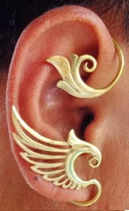 Elementals Organics Vibrators Polished Brass Seraphs Wing Ear Wrap Price Per 2