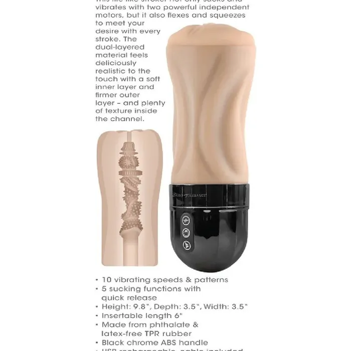 Evolved Novelties Male Sex Toys Tight Lipped Vibrating Vanilla Stroker with Suction Free Movie Download