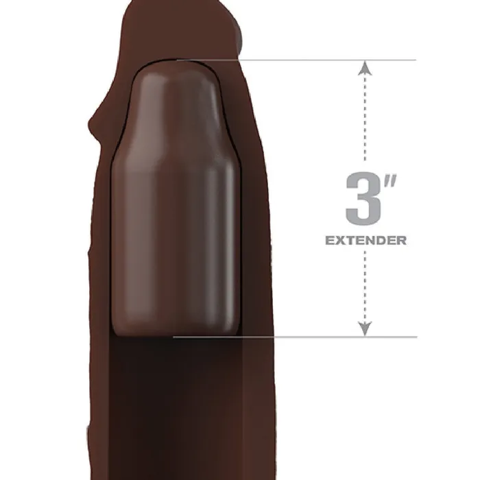 Fantasy 9 Inch Silicone Penis Extension with 3 inch Plug Chocolate Pipedream Products Male Sex Toys