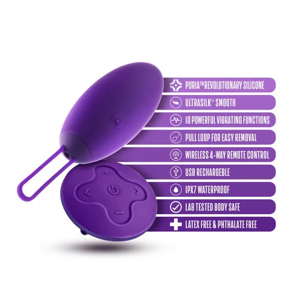 Female Sex Toys Blush Wellness Imara Wearable Vibrating Egg with Remote Purple