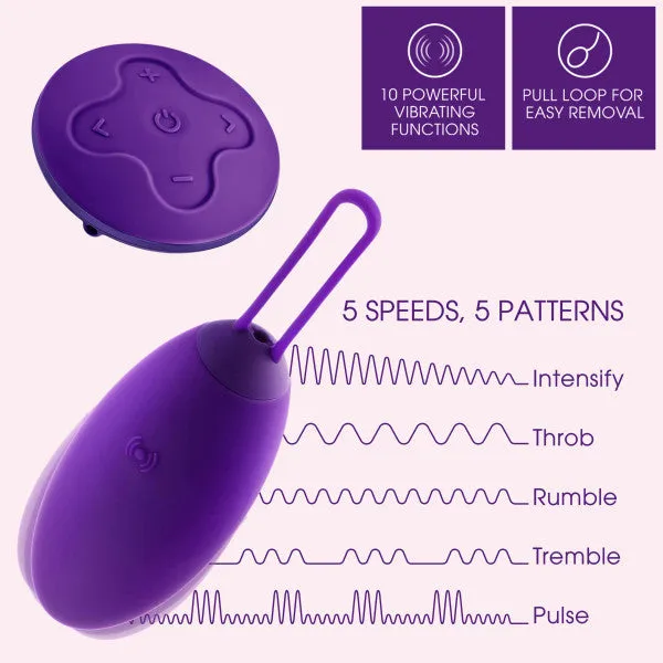 Female Sex Toys Blush Wellness Imara Wearable Vibrating Egg with Remote Purple