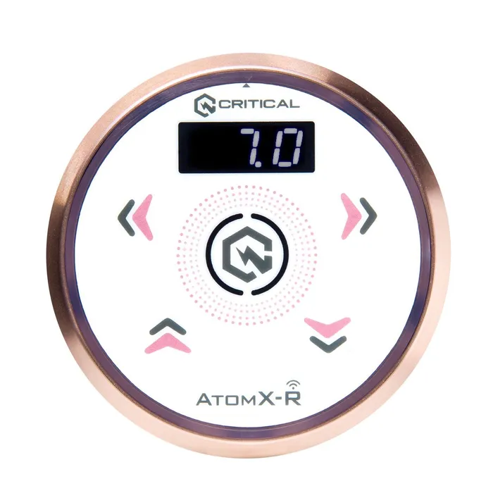 Female Sex Toys Critical Tattoo Critical Tattoo Atom XR Power Supply Rose Gold with White Overlay