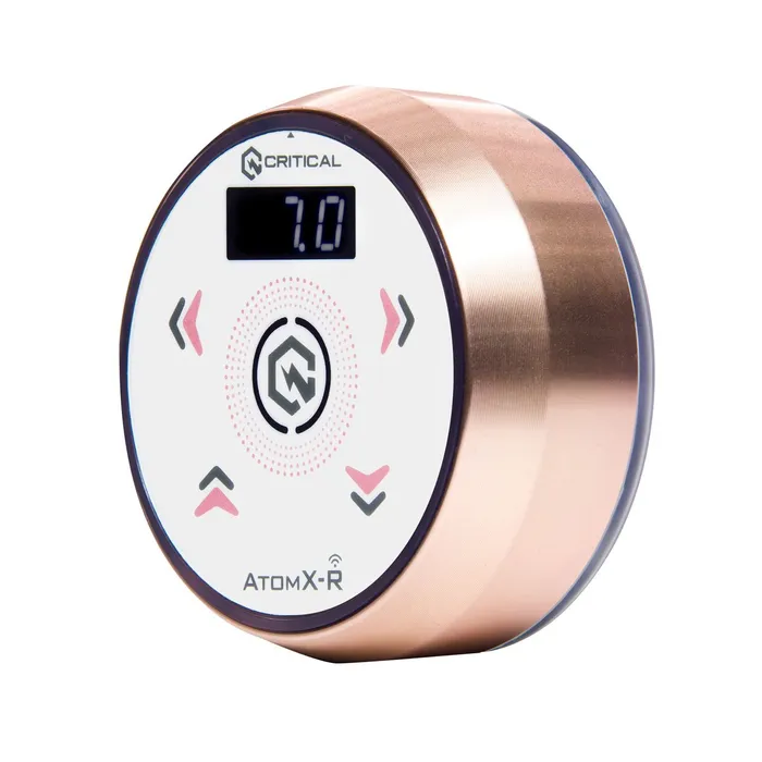 Female Sex Toys Critical Tattoo Critical Tattoo Atom XR Power Supply Rose Gold with White Overlay