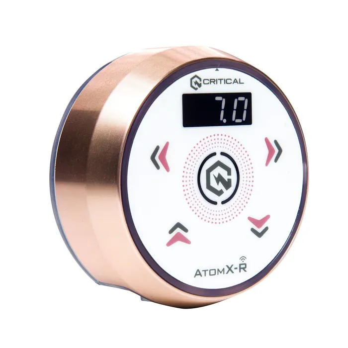 Female Sex Toys Critical Tattoo Critical Tattoo Atom XR Power Supply Rose Gold with White Overlay