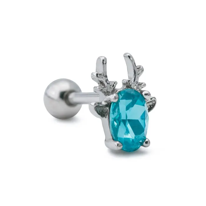 Female Sex Toys Painful Pleasures 16g 516 Antlered Stag Straight Barbell with Aqua Jewel Female Sex Toys Painful Pleasures 16g 516 Antlered Stag Straight Barbell with Aqua Jewel