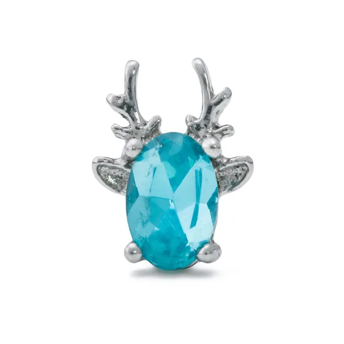 Female Sex Toys Painful Pleasures 16g 516 Antlered Stag Straight Barbell with Aqua Jewel