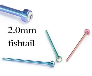 Female Sex Toys Tilum Tilum 18g Fishtail Titanium 2mm Gem Top Nose Jewelry