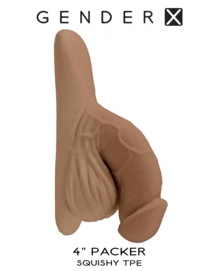 Gender X 4 Inch Ultra Realistic Silicone Packer with Wide Base Caramel Evolved Novelties Anal