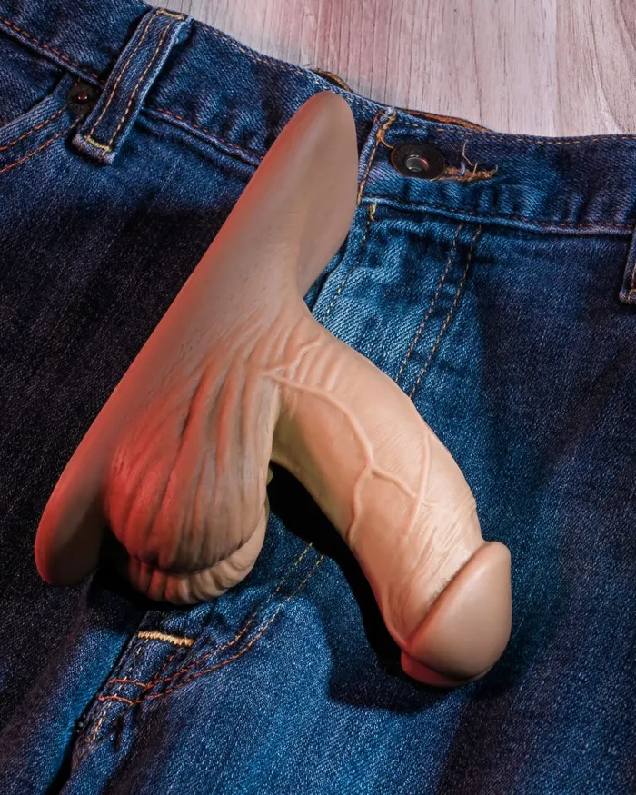 Gender X 4 Inch Ultra Realistic Silicone Packer with Wide Base Caramel Evolved Novelties Anal