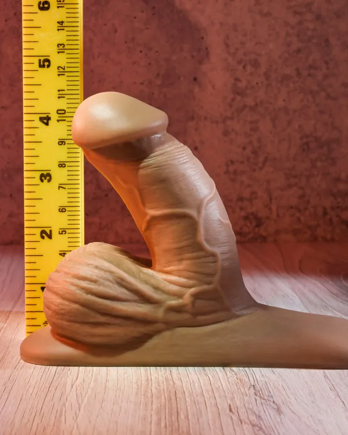 Gender X 4 Inch Ultra Realistic Silicone Packer with Wide Base Caramel Evolved Novelties Anal