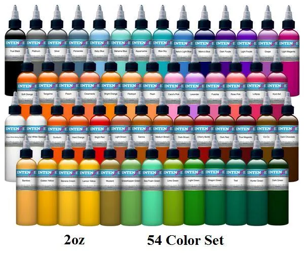Intenze Anal 54 Color Set Intenze Tattoo Ink 2oz Bottles