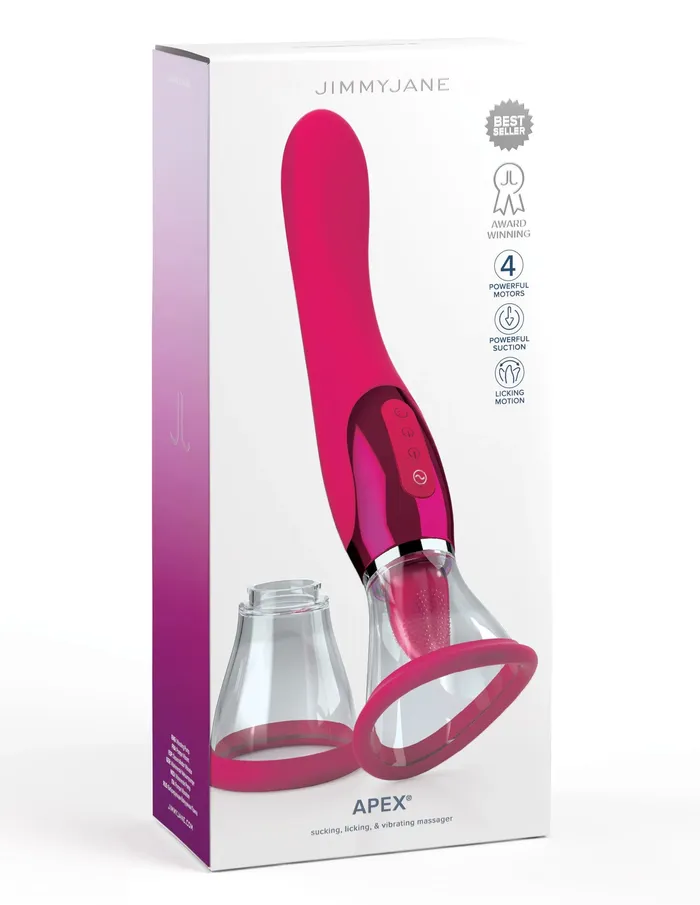 Jimmyjane Apex Double Ended Licking Sucking GSpot Vibrator Pink Pipedream Products Vibrators
