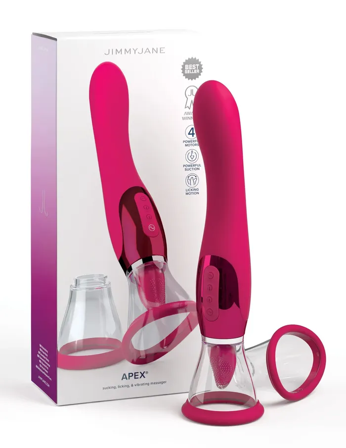 Jimmyjane Apex Double Ended Licking Sucking GSpot Vibrator Pink Pipedream Products Vibrators