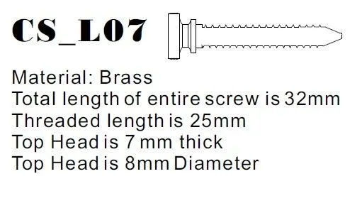 Long Brass Contact Screw M4 Metric Version 7 Precision Vibrators