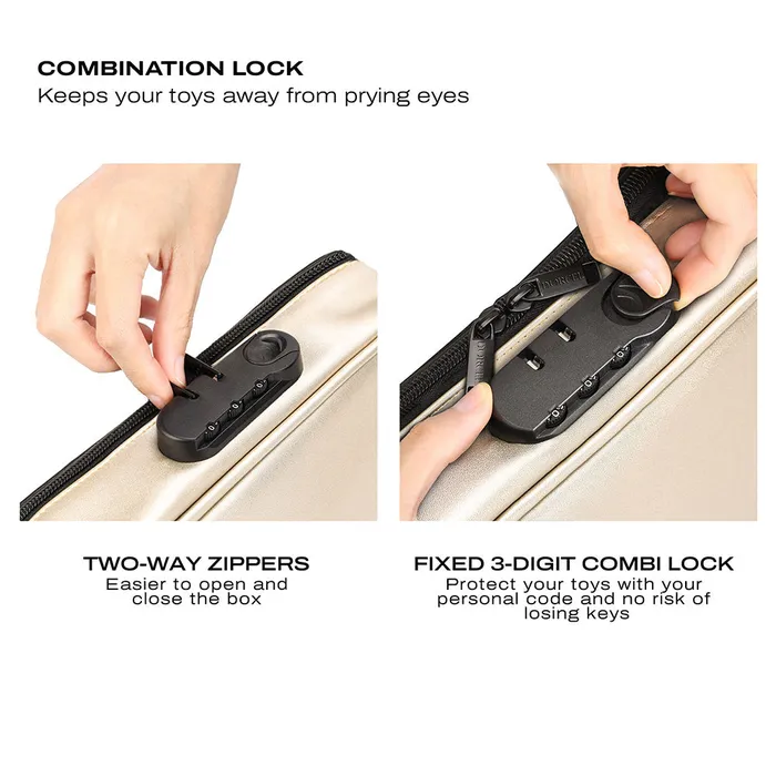 Lovely Planet Dorcel Lockable Discreet Gold Storage Box Vibrators
