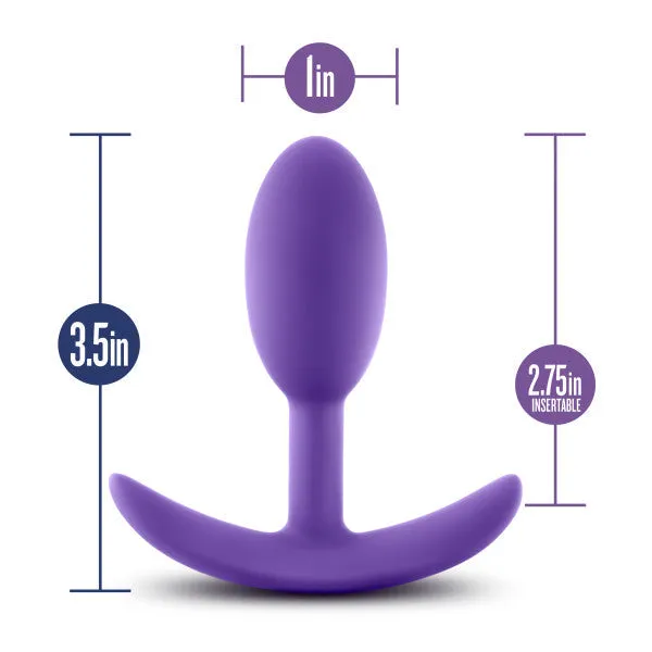 Luxe Small Wearable Silicone Vibra Slim Plug Purple Blush Anal