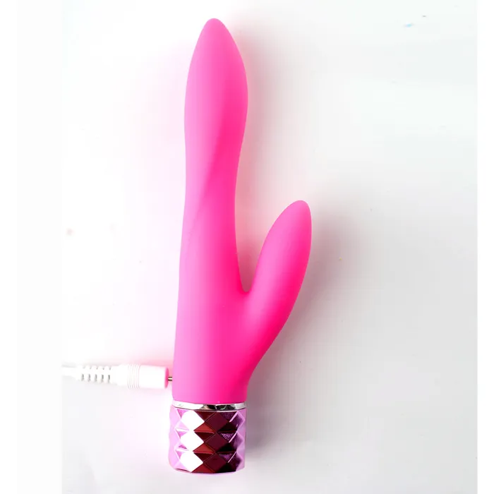 Maia Toys Female Sex Toys VICTORIA Crystal Gems USB Rechargeable Silicone 10Function Dual Vibrator Pink