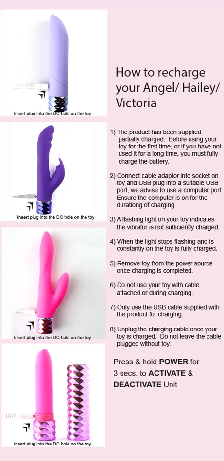 Maia Toys Female Sex Toys VICTORIA Crystal Gems USB Rechargeable Silicone 10Function Dual Vibrator Pink
