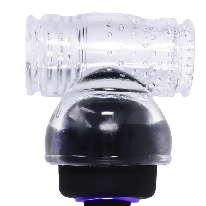 Male Sex Toys Doc Johnson Cock Stroker Double Ended Clear Wand Attachment