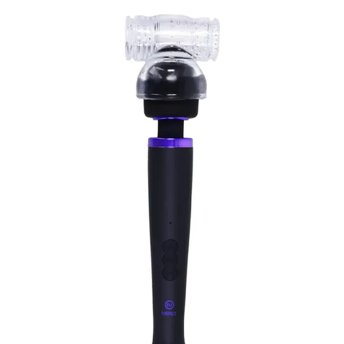 Male Sex Toys Doc Johnson Cock Stroker Double Ended Clear Wand Attachment