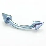 Male Sex Toys Painful Pleasures 16g Titanium Bent Barbell with Titanium Cones Spikes Male Sex Toys Painful Pleasures 16g Titanium Bent Barbell with Titanium Cones Spikes