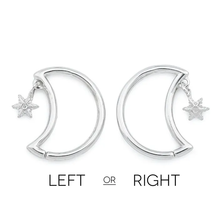 Male Sex Toys Painful Pleasures 16g Winter Crescent Moon Bendable Ear Jewelry with Snowflake Dangle Price Per 1